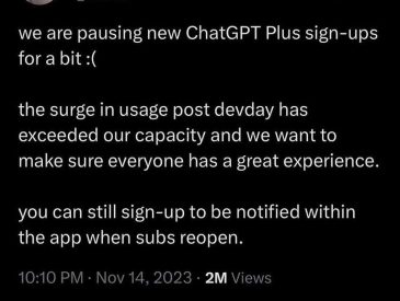 Chat GPT Plus Signups Paused